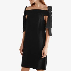 Tibi Off Shoulder Crepe Mini Dress